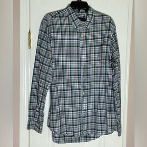 👕 Ralph Lauren Men’s Long Sleeve Button Down Shirt. 100%Cotton. Plaid Size XL.